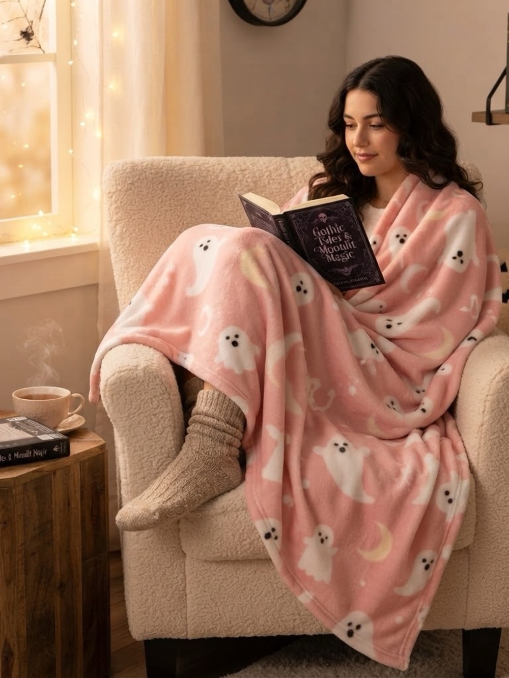 Ghost Lounge Throw- baby pink - Picture 2 of 4